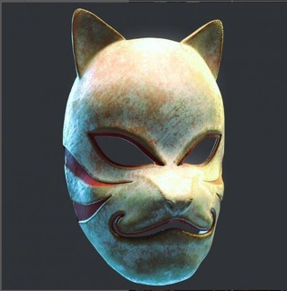 Kakashi anbu Holz Textur Maske Skulptur Kotsune Naruto Cosplay Kitsune 3d print model - Mito3D