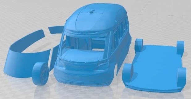 kamaz 1221 printable van automotive slot scalextric tamiya rc miniz hobby micro 3d print model - Mito3D