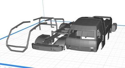 kamaz dakar truck printable 3d print model in automotive 3dexport body car cab cabin shell rc project radiocontrol miniz slot scalextric ninco fly automobile transport scale auto 3d print model - Mito3D