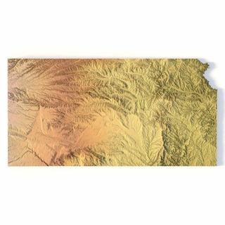 kansas stl 3d print model terrain usa country america art map 3d print model - Mito3D