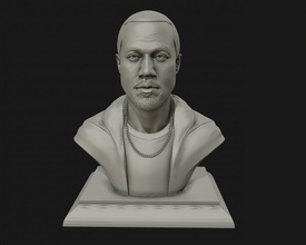 kanye west 3d printable sculpture print model statue portrait art figurine bust kanyewest 3d print model - Mito3D
