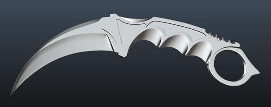 karambit couteau 3d impression modèle in jeu accessoires 3dexport csgo accessoire 3d print model - Mito3D