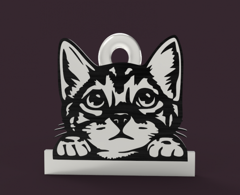kat kulon 3d print model in pendants 3dexport cat animal gold silver 3d print model - Mito3D