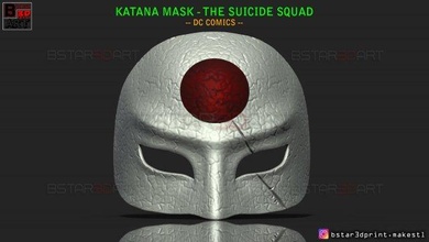 Katana masque suicide équipe dc bandes dessinées cosplay 3d impression modèle sport sang tête accessoires arme costume samouraï ninja 3d print model - Mito3D