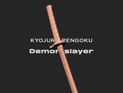Katana rengoku démon tueur sculpture démons manga jouets Kimetsu personnage épée Nichirin cosplay Kimetsunoyaiba Yaiba Jeux dague arme couteau art 3d print model - Mito3D