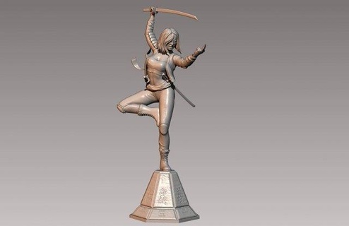 katana suicidio squadra pronto Stampa donna samurai guerriero ragazza dc i fumetti hq combattimento posa miniatura bushido miniature figurine 3d print model - Mito3D
