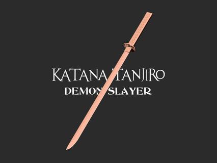 katana tanjiro demônio assassino escultura Kimetsu Kimetsunoyaiba matador demônios anime tanjirokamado kamado arma aço espada laminado lâmina samurai jogos cosplay brinquedos arte 3d print model - Mito3D