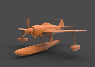 kawanishi n1k aircraft japanese model george 3d specular n1k-j ww2 color military allied imperial navy fighter perspectx 3d print model - Mito3D