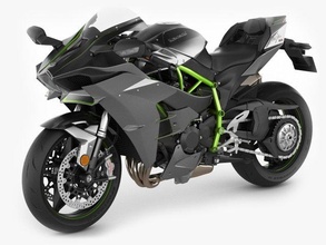 Kawasaki ninja h2 2015 2016 2017 superbike turbo supersport sobrecarregado moto bicicleta esportiva motocicleta detalhado realista v ray mental raio 3d print model - Mito3D