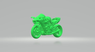 kawasaki ninja h2 3d modello personalizzato pronto stampa stl file stampa in veicolo 3dexport moto motociclo 3d print model - Mito3D