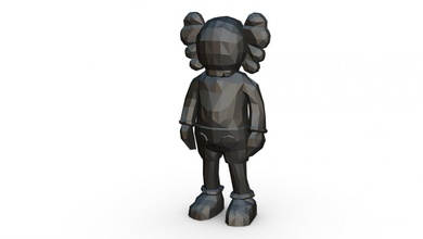 kaws figure 3d print model in sculpture 3dexport art companion doll plastic toy modern trend illustration collection hobby sad character lowpoly 3dprint miniatures statue decor 3d print model - Mito3D