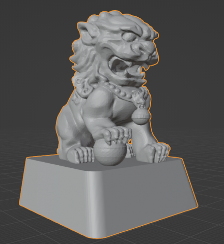 kecap chinese guardian lion 3d print model in 3dexport keycap keycaps computer 3D print model - Mito3D