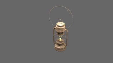 kérosène lampe rétro lanterne rouillé classique ancien flamme éclat antique fer verre illuminateur rayon poly matériaux 3d print model - Mito3D