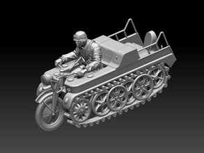 kettenkrad sdkfz 2 3d stampa modello in figurine 3dexport pignone hk 101 tedesco soldato macchina miniatura 2ww motociclo moto ww2 durante seconda guerra mondiale whermacht miniature 3d print model - Mito3D