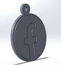 key chain Facebook Schlüsselbund keychain necklace druckbar stl 3d print model - Mito3D