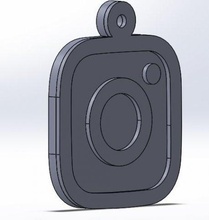 key chain instagram portachiavi keychain necklace parti stampabile bicolore 3d print model - Mito3D