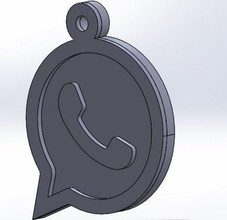 key chain whatsapp 3d impressão modelo in chaveiros 3dexport keychain necklace stl imprimível 3d print model - Mito3D