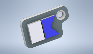 la chaîne de clé code international drapeau lettre le 3d print model - Mito3D