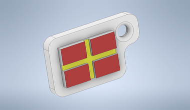 la chaîne de clé code international drapeau lettre r un trousseau clés le des lettres les numéros 3d print model - Mito3D