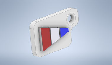 key chain international code flag number 3 letters keychains 3d print model - Mito3D