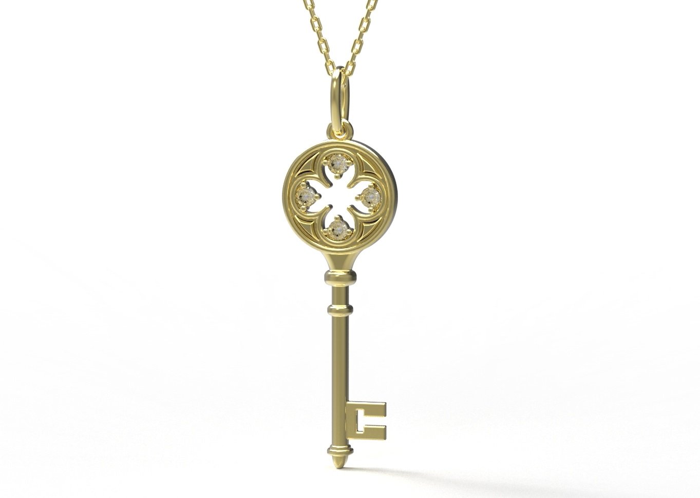 125 anahtar kolye altın nişan ruby Safir zümrüt elmas takı tasarım parlak yuvarlak ayar gem 3D print model - Mito3D