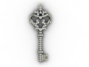 anahtar kolye halhal elmas nişan moda ve güzellik altın takı mücevherleri gergedan rino Safir Gümüş sterling düğün 3d print model - Mito3D