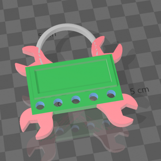 key ring holes rings name holder keychains keyshot wrench mechanism 3d print model - Mito3D