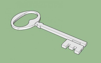 key type 1 printable 3d print model security unlock lock door locksmith house open furniture 3d print model - Mito3D