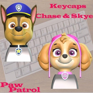 keycap chasse Skye patte patrouille animaux touche chiens chiot animal manga film anime 3d print model - Mito3D