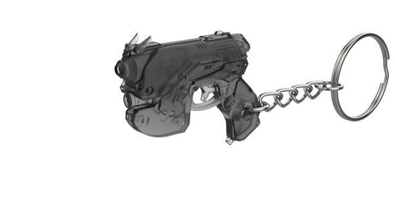 keychain - dva black cat overwatch printable stl files keychains 3d digital model diy weapon pistol video game 3d print model - Mito3D