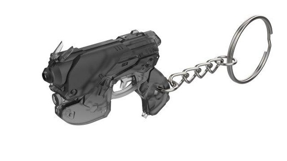 keychain - dva blaster overwatch printable stl files keychains 3d digital model diy weapon pistol video game original 3d print model - Mito3D