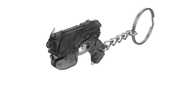 keychain - dva palanquin blaster overwatch printable stl files keychains 3d digital model diy weapon pistol video game 3d print model - Mito3D