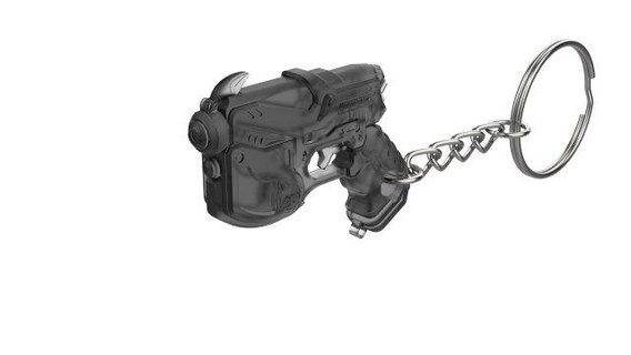 keychain - dva waveracer blaster overwatch printable stl files keychains 3d digital model diy weapon pistol video game palanquin 3d print model - Mito3D
