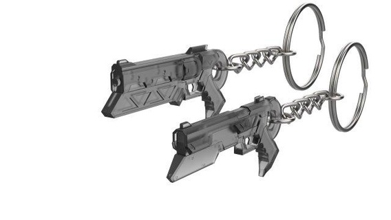 Schlüsselbund Lucian Kanonen Liga Legenden druckbar stl Dateien Schlüsselanhänger 3d Digital Modell Cosplay DIY Waffe Pistole Video Spiel Waffen lol 3d print model - Mito3D