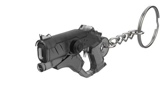porte clés diable peau blaster overwatch imprimable stl dossiers 3d numérique modèle DIY arme pistolet vidéo Jeu pitié médical combat 3d print model - Mito3D