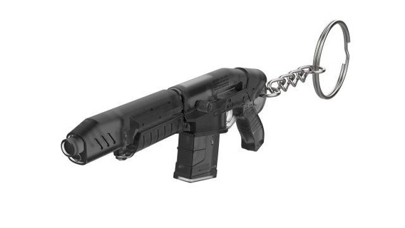 porte clés militaire écrasé cyberpunk 2077 imprimable stl dossiers 3d numérique modèle DIY arme pistolet vidéo Jeu blaster militech broyeur cyber punk 3d print model - Mito3D