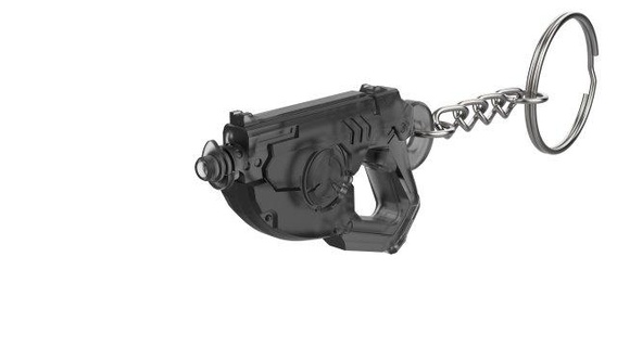 keychain - tracer blaster overwatch printable stl files keychains 3d digital model diy weapon pistol video game gift 3d print model - Mito3D