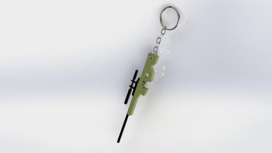 keychain awp 3d print model in 3dexport sniper toy 3dmodel 3dprinting miniature pubg counterstrike 3d print model - Mito3D