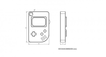 Schlüsselbund Game Boy Schlüsselanhänger 3d 3dprint 3dmodel einfach Spiel Geschenk Design Werbung 3d print model - Mito3D