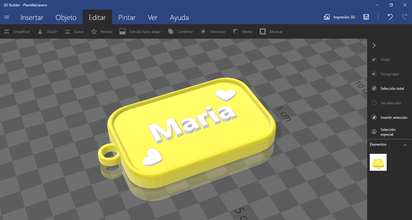 keychain maria free 3d print model in keychains 3dexport printing printable lowcost key 3d print model - Mito3D