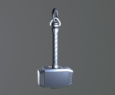 keychain pendant thor hammer file stl model 3d print martello di portachiavi ciondolo keychains 3d print model - Mito3D
