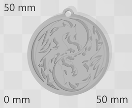 keychain do yin yang chaveiro dragão yinyang presente felizes é fácil bonita 3d print model - Mito3D