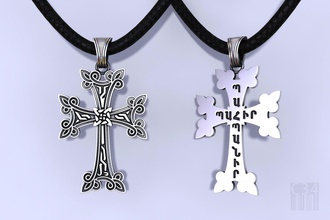 khachkar armenian cross patterns 3d print model in pendants 3dexport jewelry gold silver ornament design jewellery wax printable cnc style jewel khachkarjewelry 3d print model - Mito3D