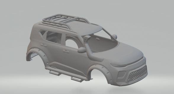 kia soul exteme 3d print model in vehicle 3dexport diecast hotwheels slot slotcar slot-car hot toys car 3dpirnt printing printable 3d print model - Mito3D