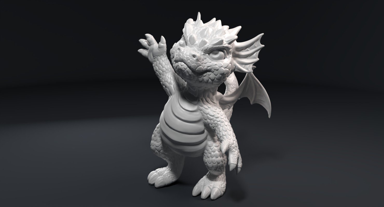 enfant dragon figurine 3d impression modèle in sculpture 3dexport dessin animé bébé personnage homme toon humain corps bande dessinée beau gars film ouvrier bureau haute qualité drôle 3D print model - Mito3D