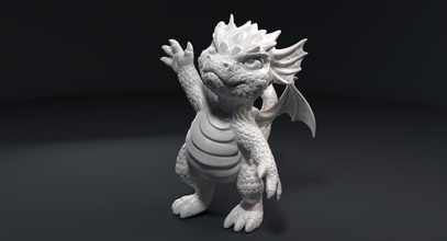 kid dragon figurine 3d print model in sculpture 3dexport cartoon baby people character man toon human body comic handsome guy film animated worker office high quality funny 3d print model - Mito3D