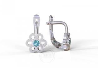 kid flower earring classic printable 3d model design cnc milling earrings simple 3d print model - Mito3D