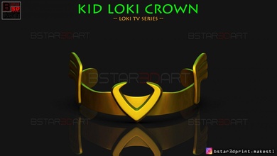 kid loki crown - tv series 2021 3d print model in game accessories 3dexport helmet mask cosplay comic halloween cap marvel ironman lady variant sylvie laufeydottir games toys 3d print model - Mito3D