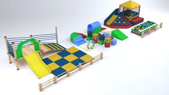 kids play ground playground sliding sliders climbing 3D print model - Mito3D