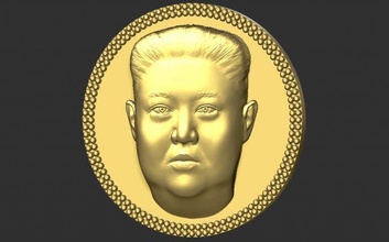 Kim jong medalhão pingente xi sacanagem China Coréia Ásia Donald trunfo Clinton Presidente político Putin alívio joalheria obama Merkel 3d print model - Mito3D